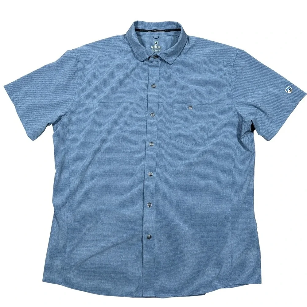 KUHL Optimizr Shirt Mens XL Tapered Fit Short Sleeve Button Up Hiking Utility - Picture 8 of 15